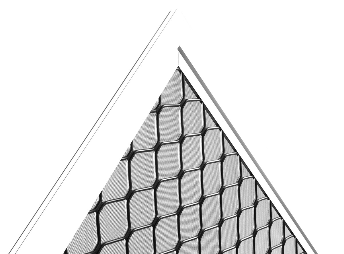 close-up of Diamond welded security door frame